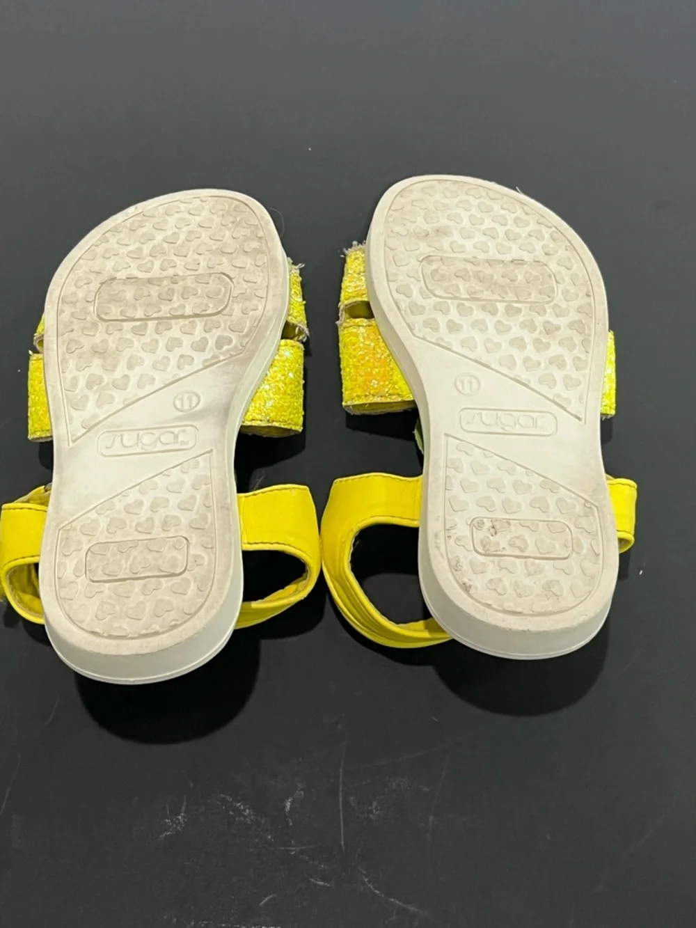 Sugar Yellow Glitter Pineapple Adjustable Straps Little Girls Open Toe Sandals